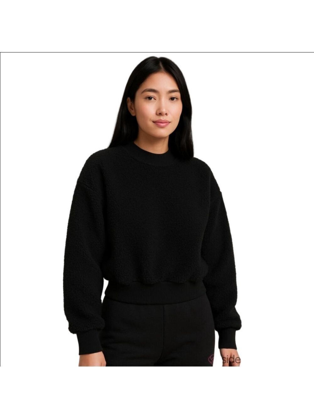 Fabletics Malia Black Polar Fleece Pullover XXS